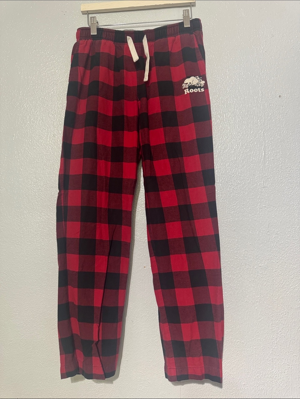 Roots Red Buffalo Plaid Pajama Pants Cozy Flannel Lounge Sleepwear XS
